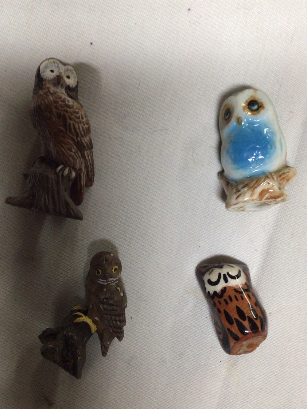 Blue Ceramic Owl Figurine Decorative Accent mini,,,,miniature